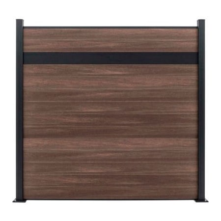 Jewett Cameron Companies Estate 6'W x 6'H King Cedar Aluminum/Composite Horizontal Fence - Starter Section-SURFACE MOUNT EF ES2216